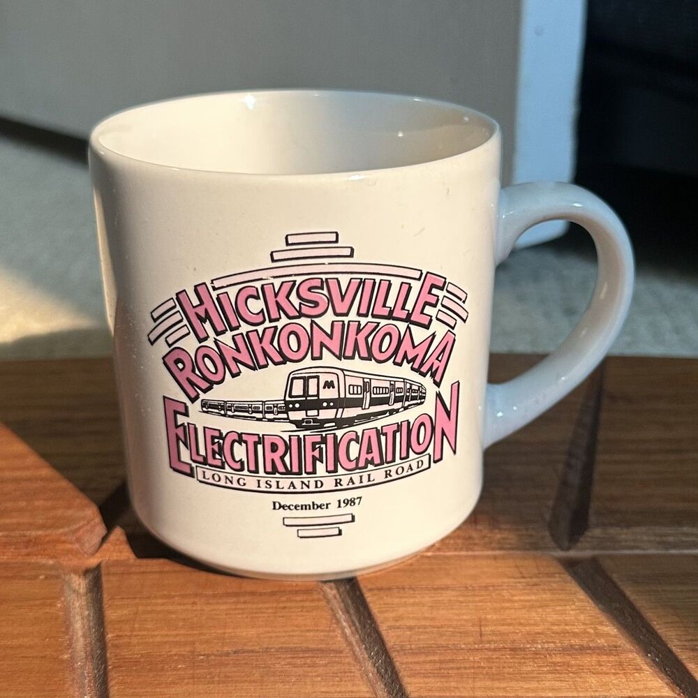 LIRR Hicksville Ronkonkoma Electrification 1987 Train Commemorative Mug